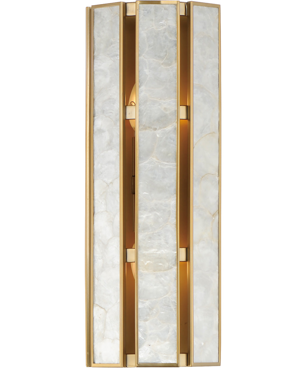 Miramar 2-Light Wall Sconce Capiz / Natural Aged Brass