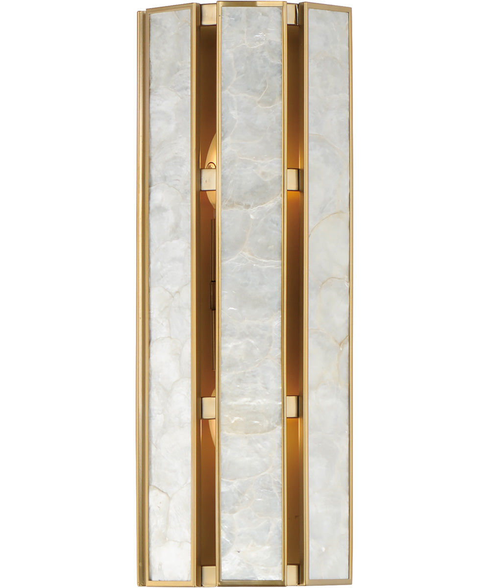Miramar 2-Light Wall Sconce Capiz / Natural Aged Brass