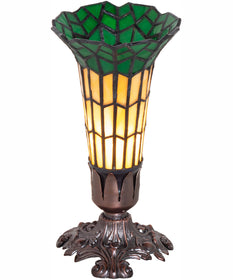 8" High Stained Glass Pond Lily Victorian Accent Lamp