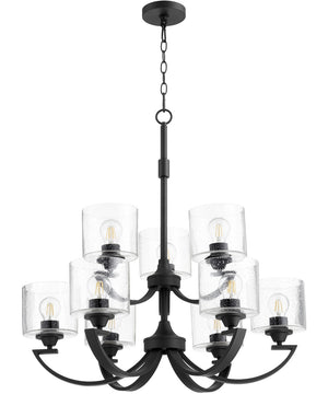 30"W Dakota 9-light Chandelier Noir