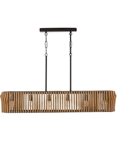 Archer 6-Light Island Light Wood and Matte Black