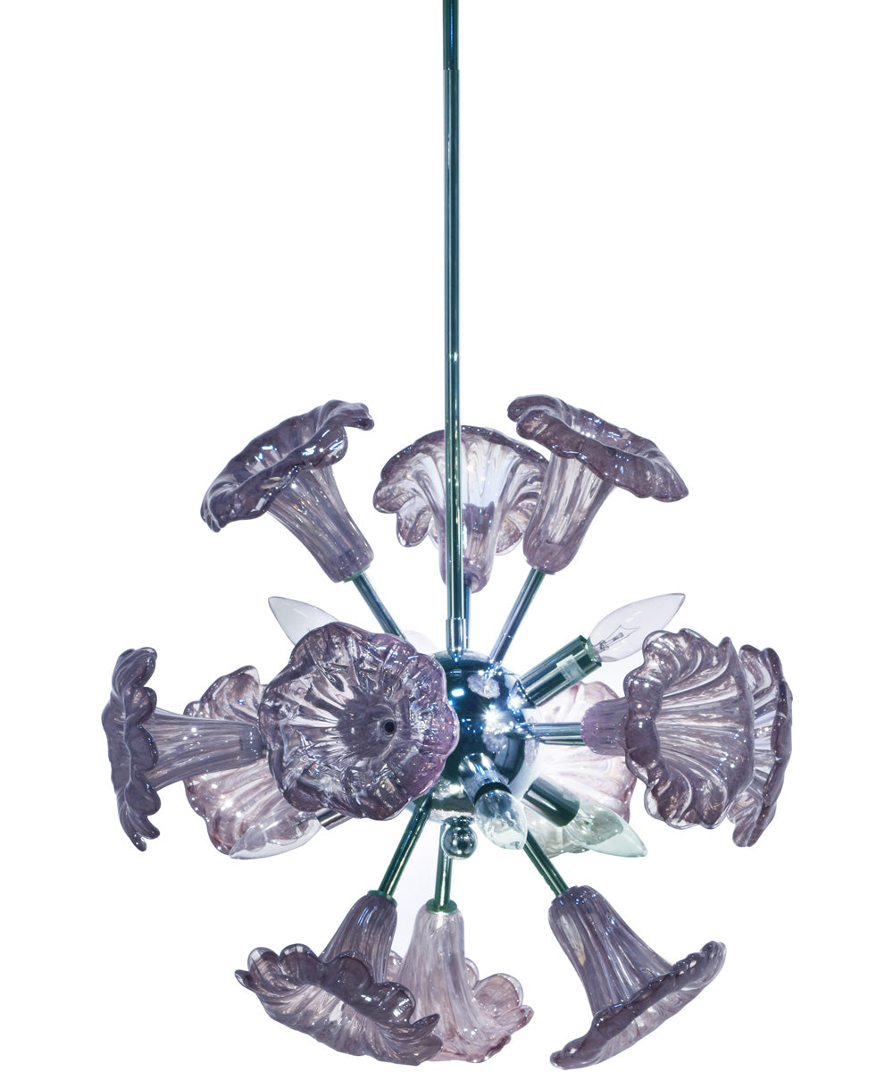 Yuri Purple 6-Light Art Glass Hanging Fixture