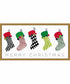 Framed Christmas Stockings by Patricia Pinto Canvas Wall Art Print (27  W x 14  H), Sylvie Gold Frame