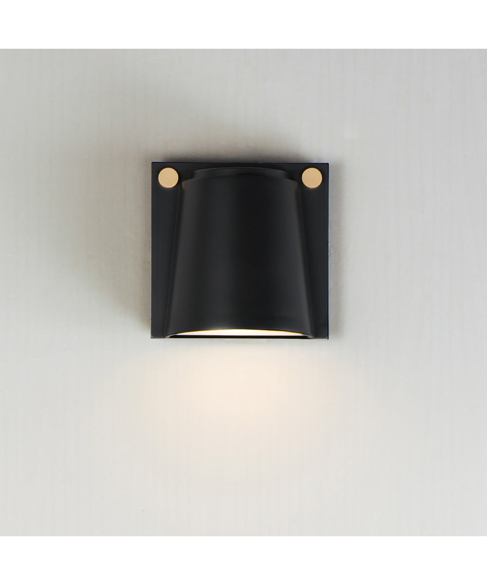Rivet VX Small LED Outdoor Sconce Black / Antique Brass