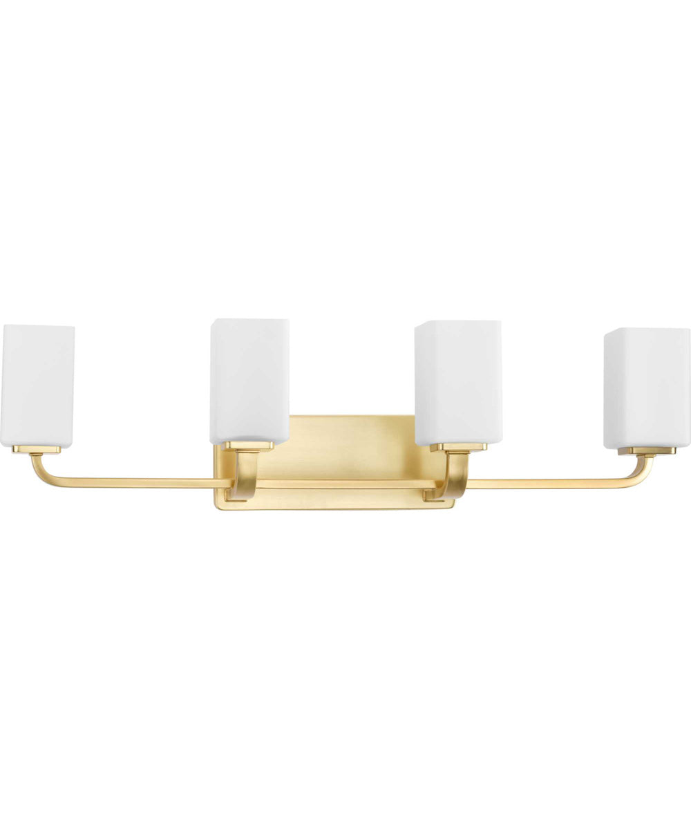 Cowan 4-Light Modern Etched Opal Glass Bath Vanity Light Satin Brass