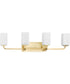 Cowan 4-Light Modern Etched Opal Glass Bath Vanity Light Satin Brass
