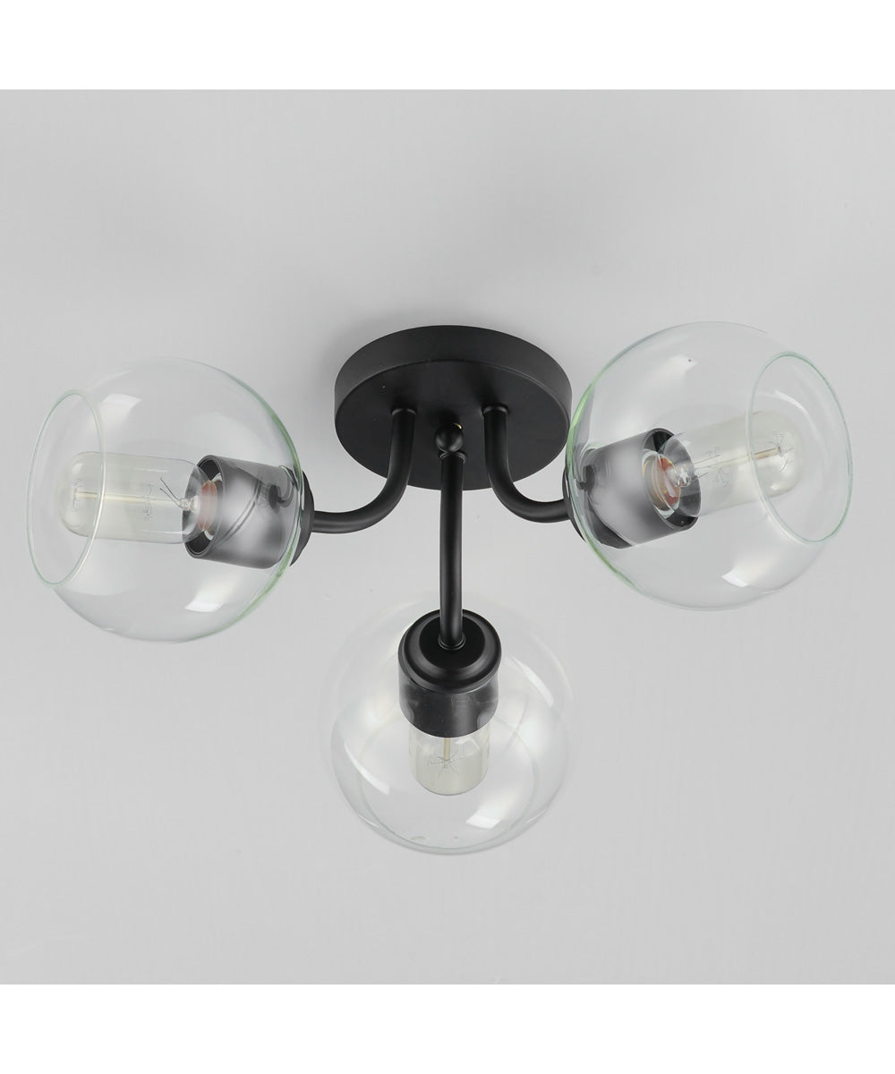 Knox 3-Light Semi-Flush Mount Black