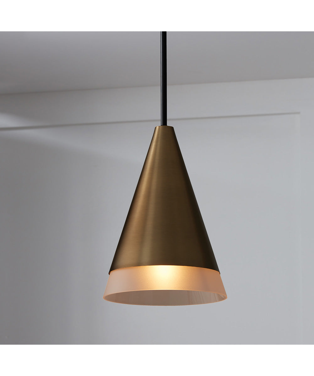Avant 1-Light Pendant Aged Brass and Black