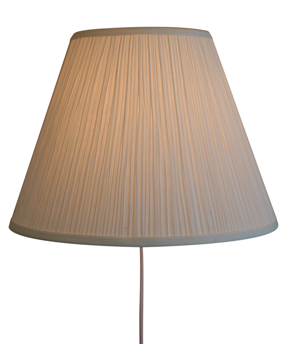16"W Floating Shade Plug-In Wall Light White Mushroom Pleat