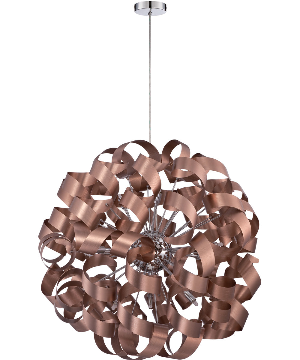 Ribbons 12-light Pendant Satin Copper