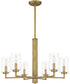 Sunburst 6-light Chandelier Weathered Brass