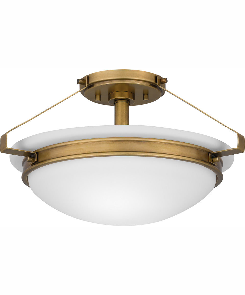 Quoizel Semi-Flush Mount Medium 2-light Semi Flush Mount Weathered Brass