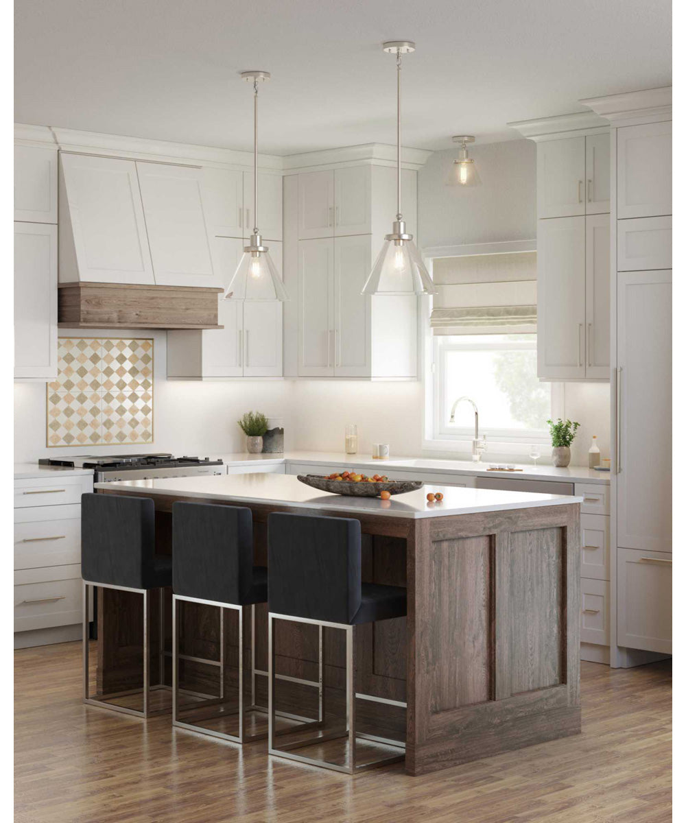 Hinton 1-Light Seeded Glass Vintage Style Hanging Pendant Light Brushed Nickel