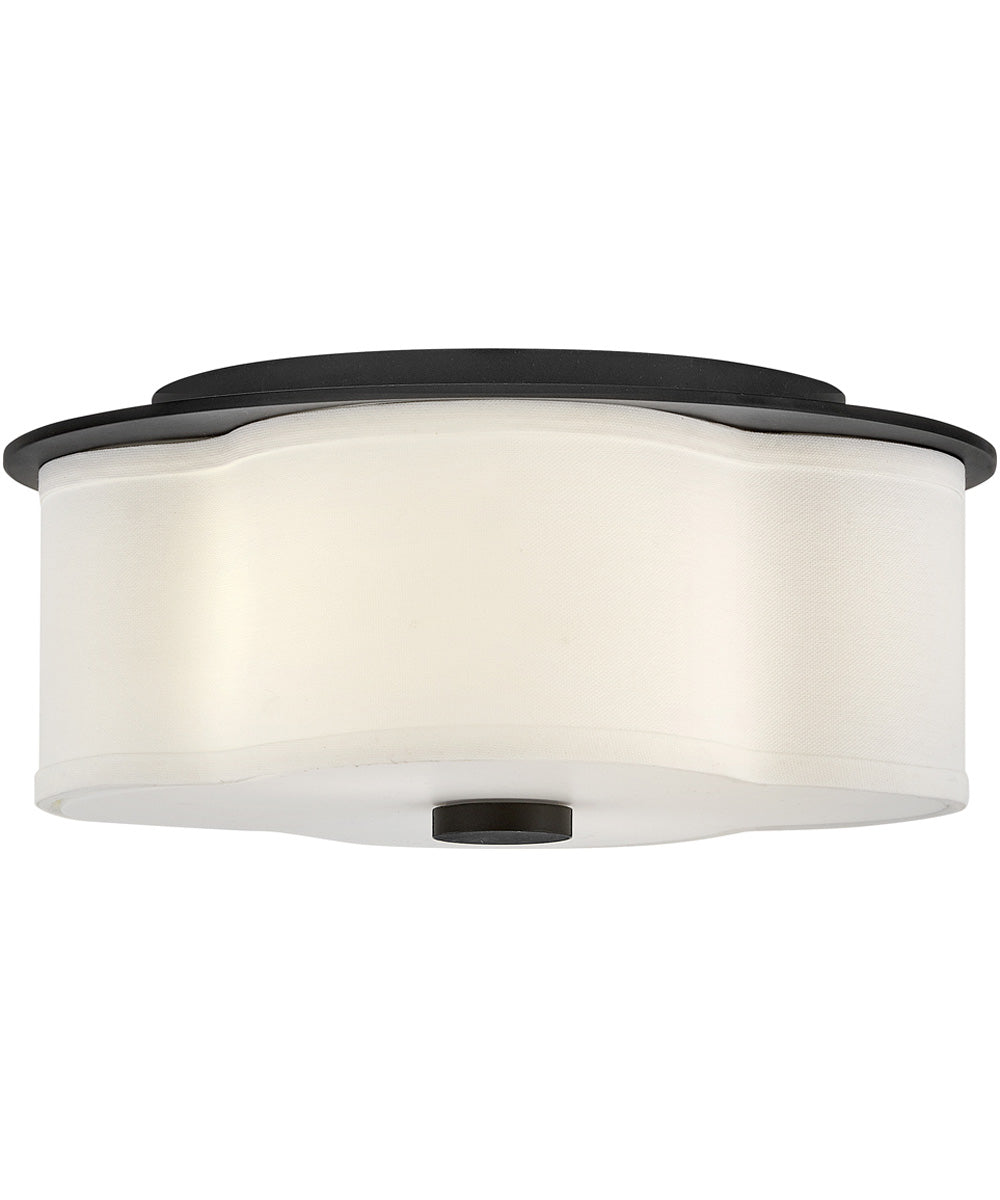 Delaney 2-Light Medium Flush Mount in Black