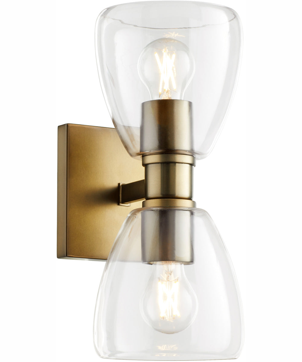 Relo 2-light Wall Mount Light Fixture Dark Brass