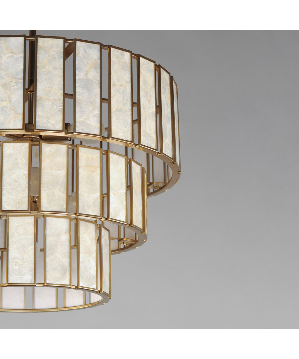 Miramar 7-Light Chandelier Capiz / Natural Aged Brass