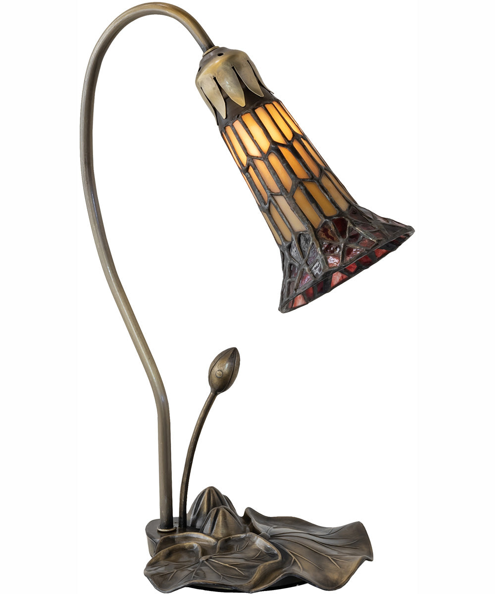 16" High Stained Glass Pond Lily Accent Lamp