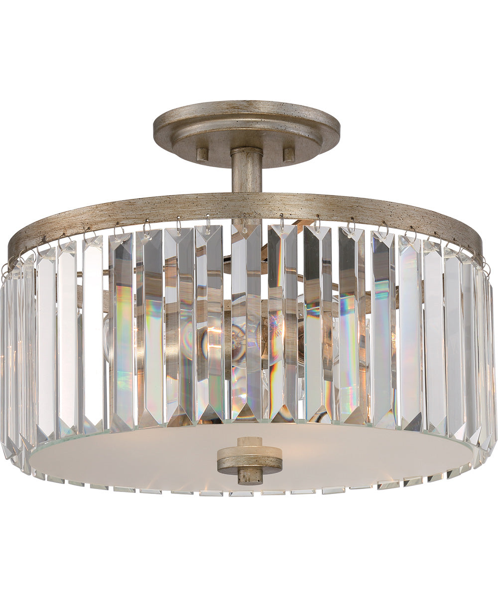 Mirage Medium 3-light Semi Flush Mount Vintage Gold