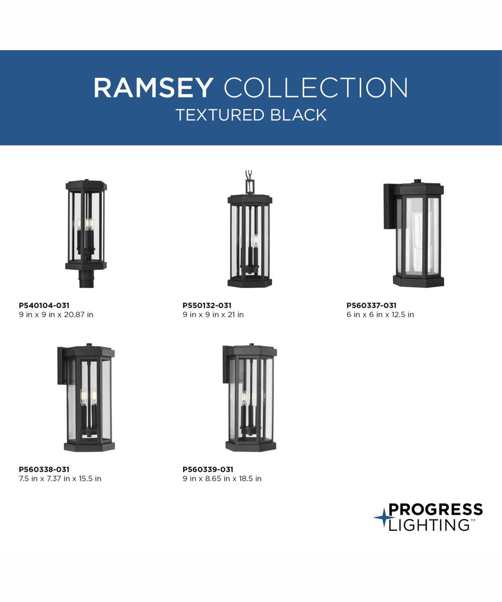 Ramsey Modern Farmhouse Post Outdoor Light Textured Black
