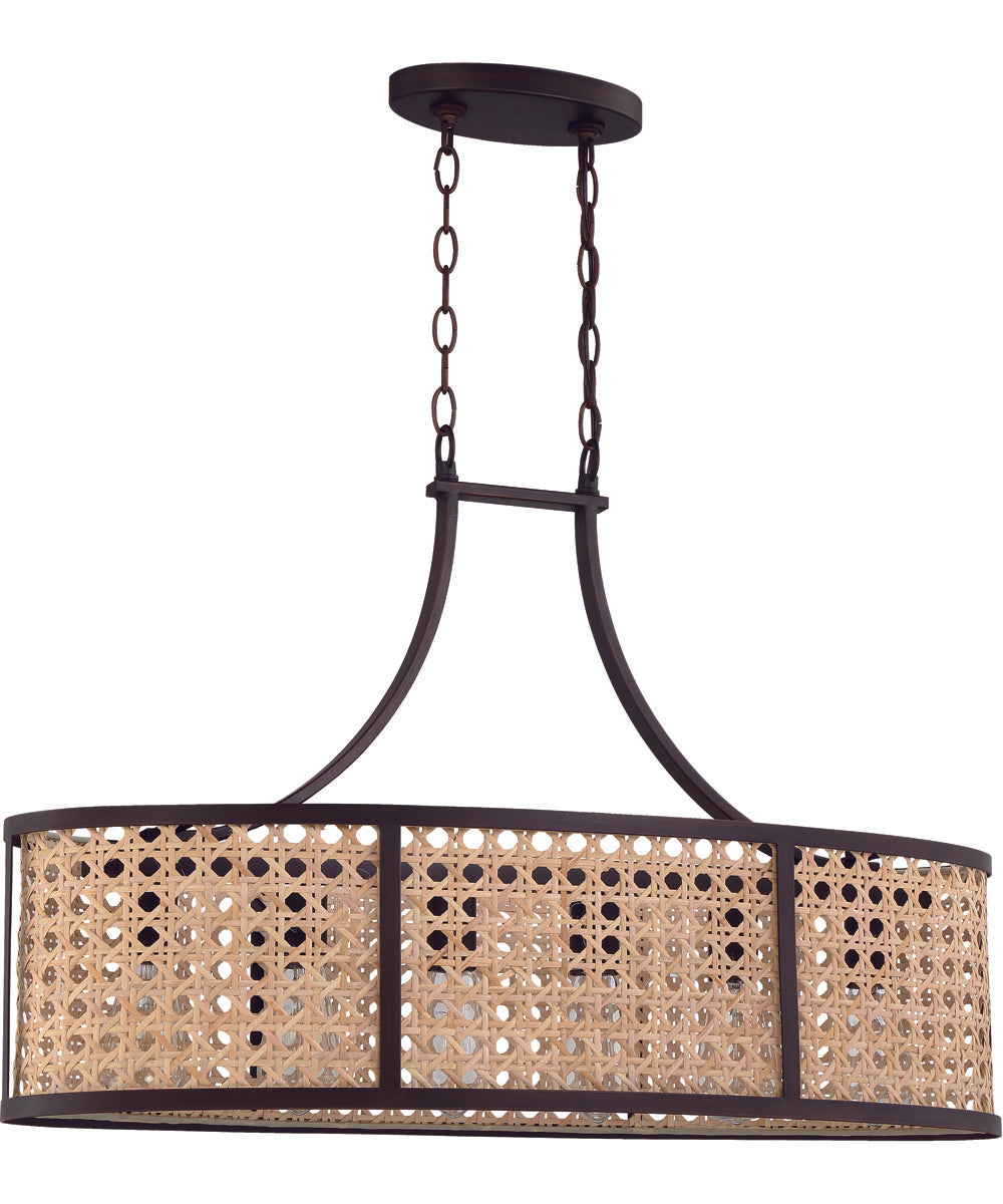 Malaya 6-Light Island Pendant Aged Bronze Brushed