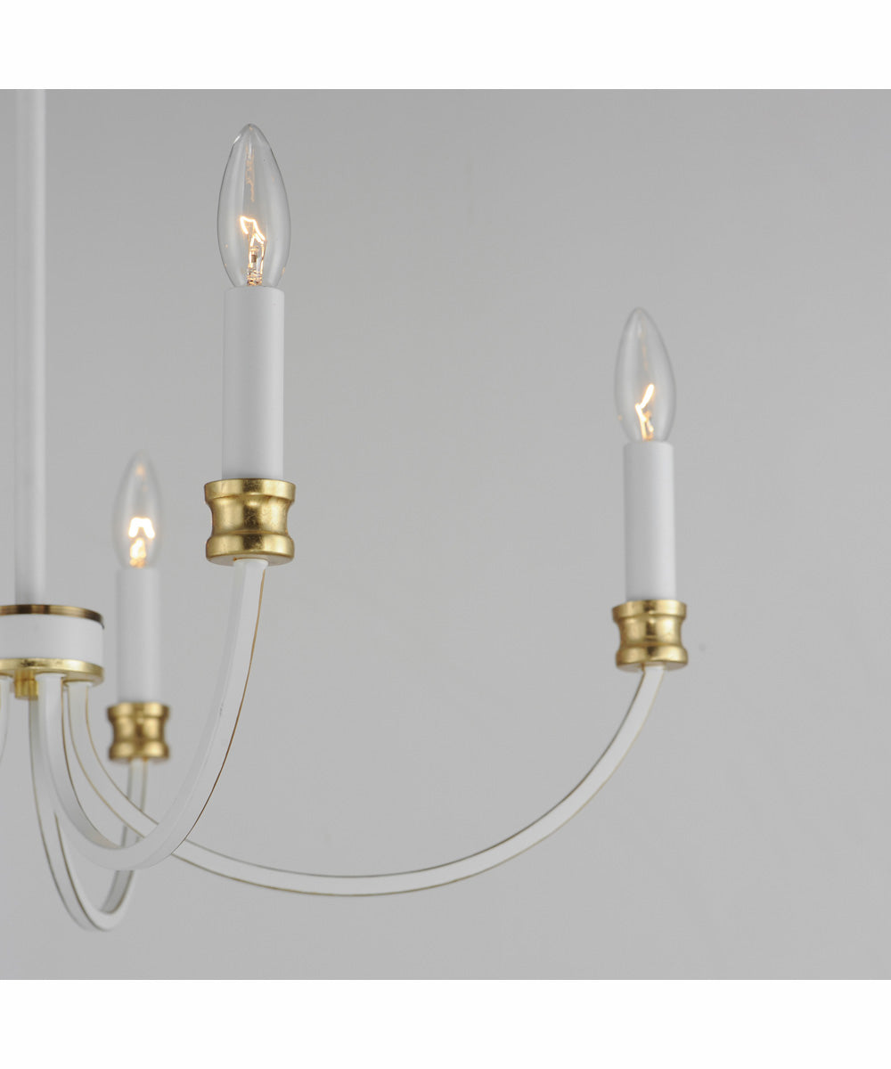 Charlton 5-Light Chandelier Weathered White/Gold Leaf