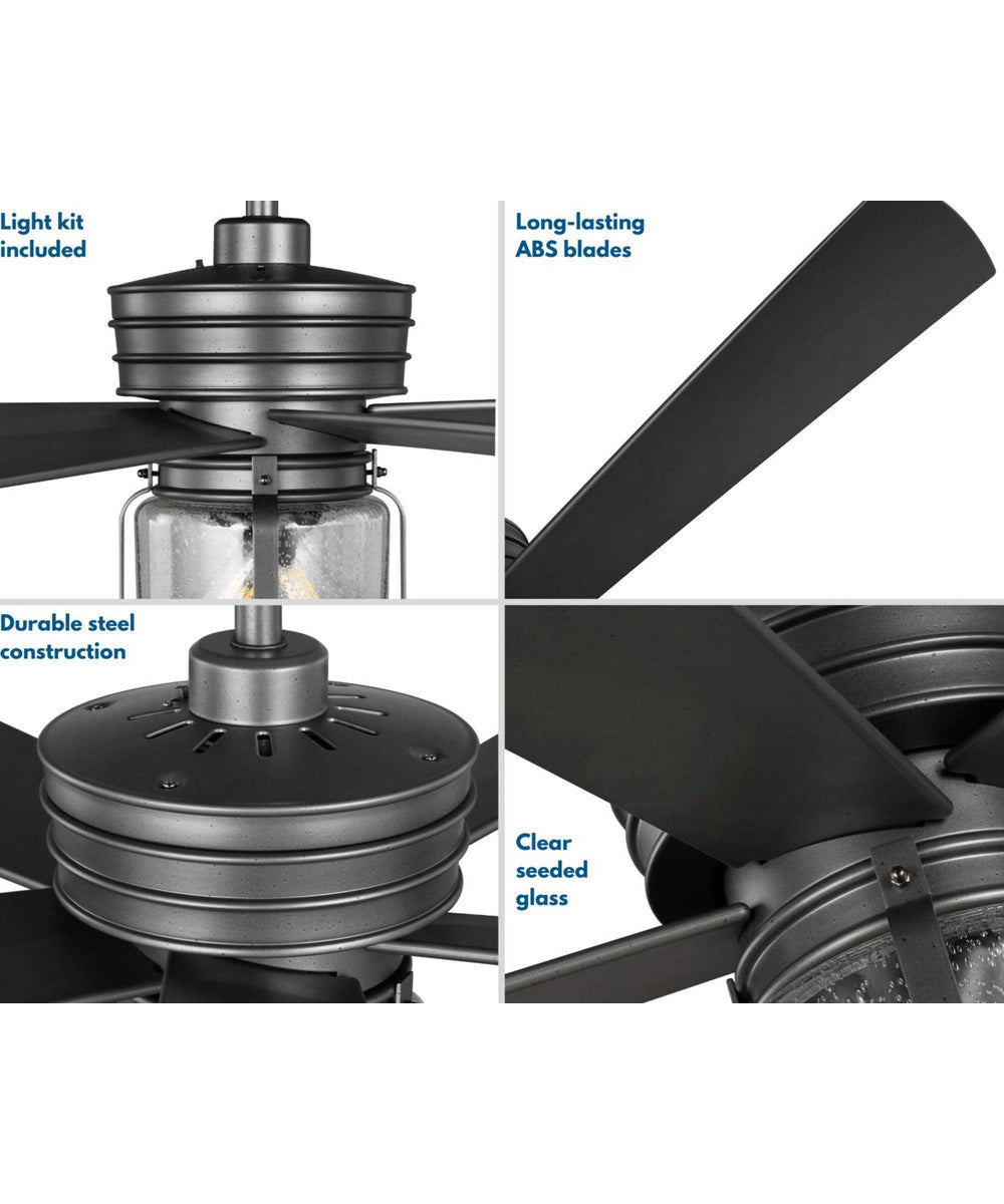 Midvale 5-Blade 56" Indoor/Outdoor Coastal Ceiling Fan Blistered Iron