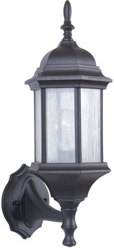 18"H Hex Style Cast 1-Light Medium Outdoor Wall Light Matte Black