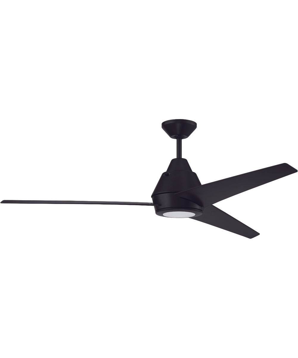 56" Acadian 1-Light Ceiling Fan Flat Black