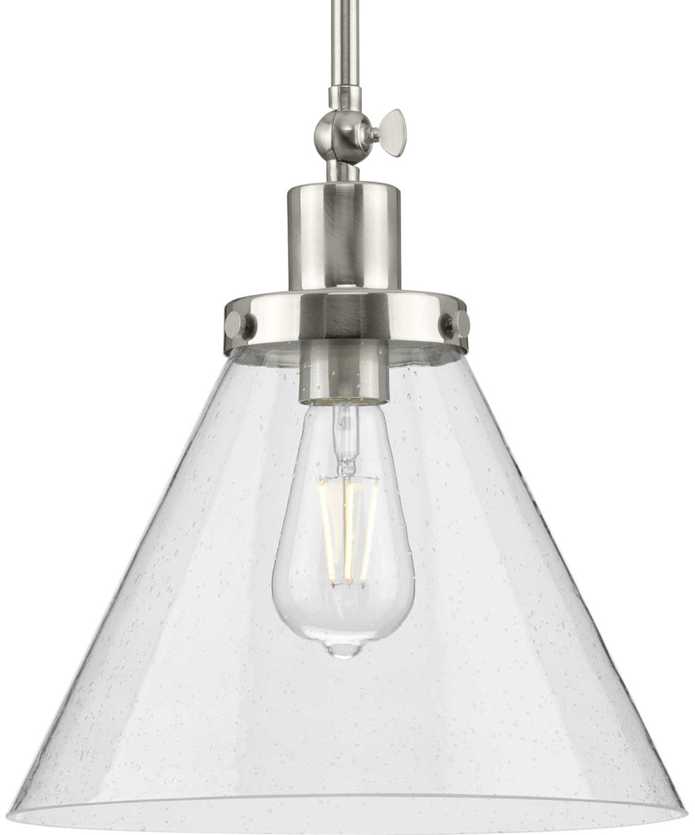 Hinton 1-Light Seeded Glass Vintage Style Hanging Pendant Light Brushed Nickel