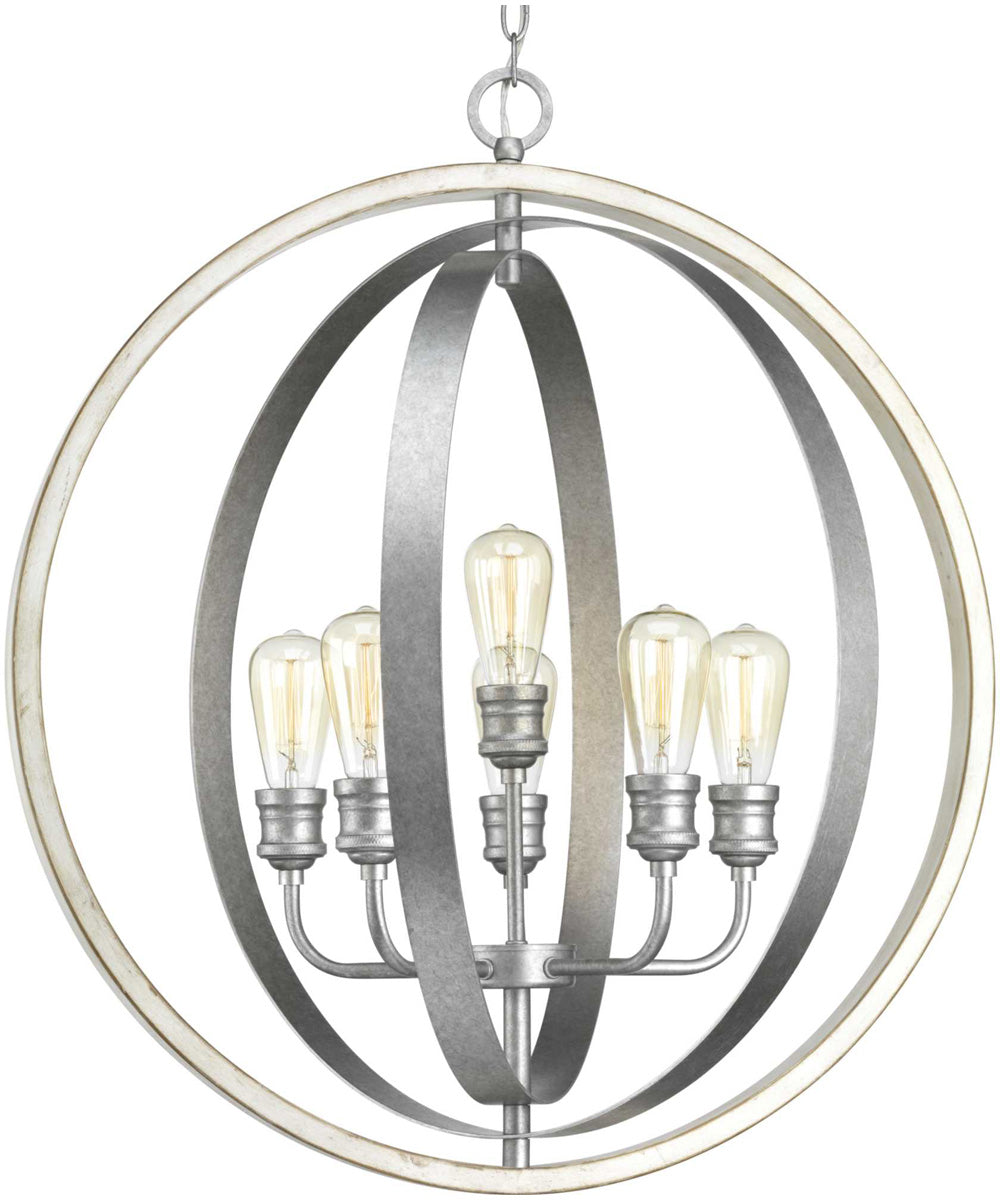 Conestee 6-Light Farmhouse Pendant Light Galvanized Finish