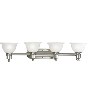 Madison 4-Light Etched Glass Traditional Bath Vanity Light Brushed Nickel