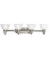 Madison 4-Light Etched Glass Traditional Bath Vanity Light Brushed Nickel
