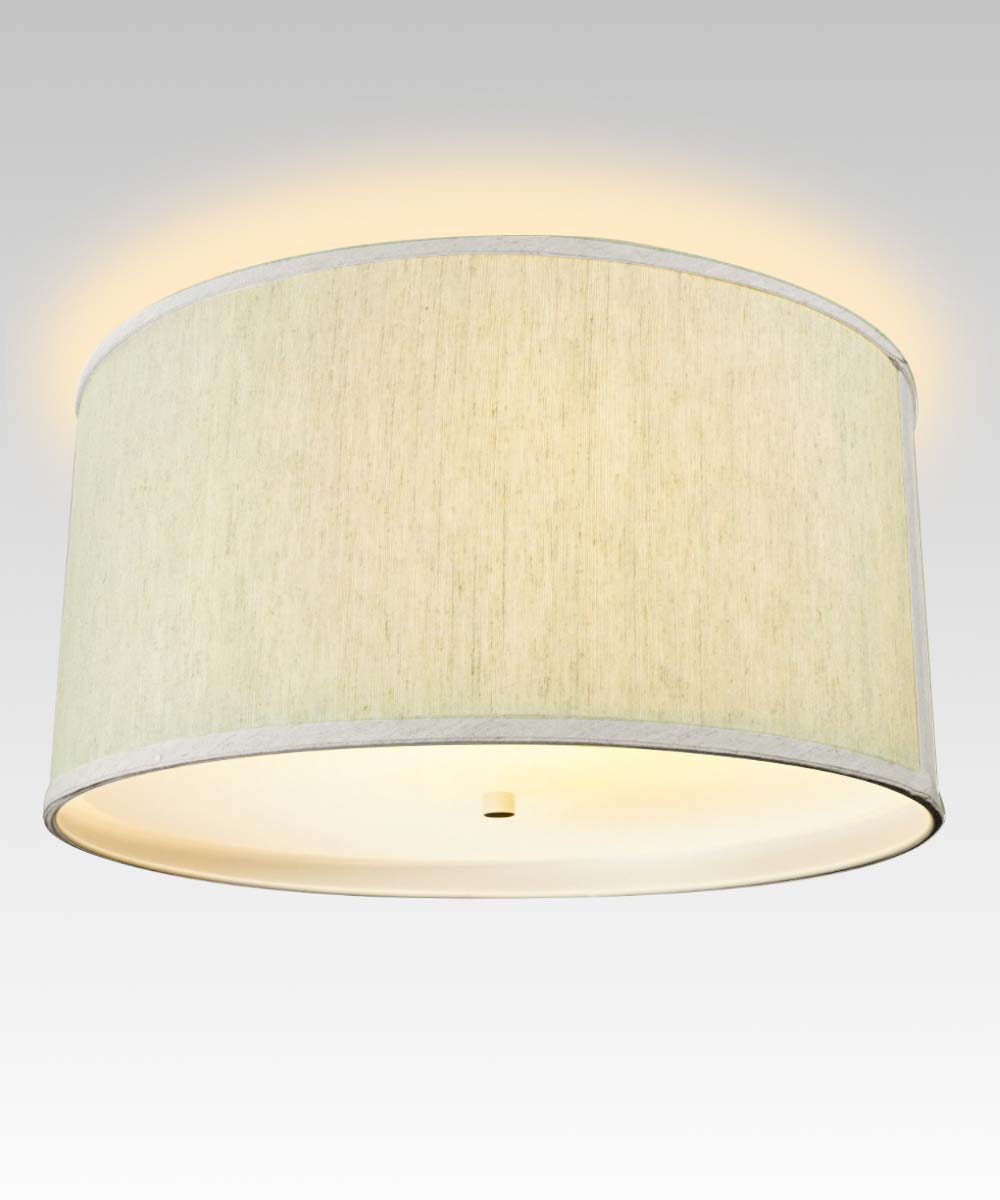 18"W Moderne Flush Mount Conversion Kit  Textured Oatmeal  Shallow Drum Lampshade