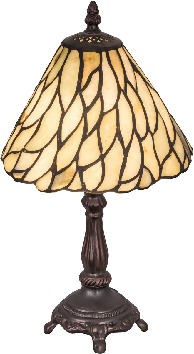 15"H Willow Jadestone Mini Lamp