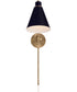 Bradley 1-Light Plug In Sconce Aged Brass and Black, 7"W