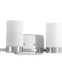 Elevate 2-Light Etched White Glass Mid-Century Modern Bath Vanity Light Polished Chrome