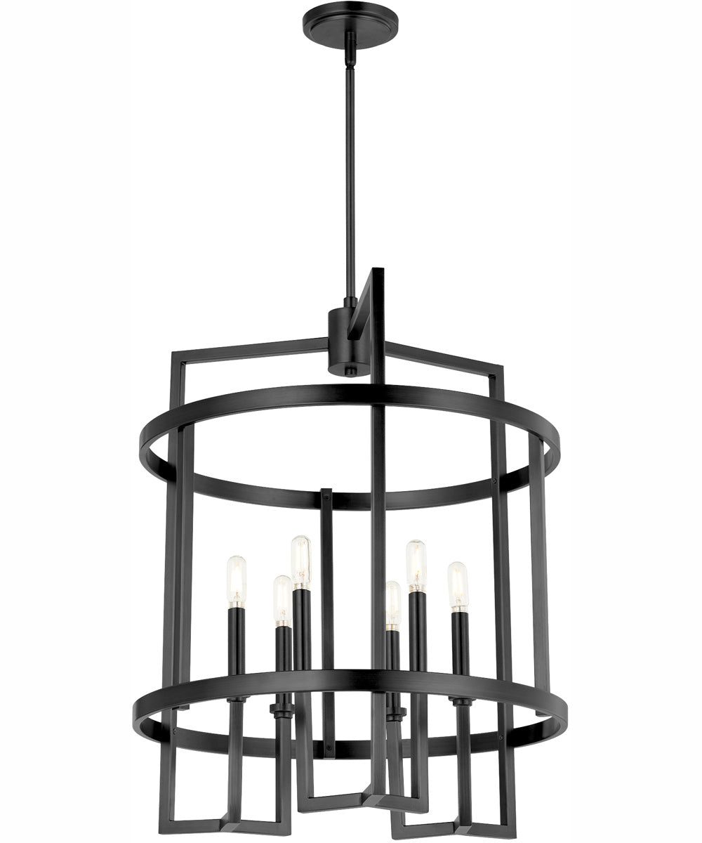 Merrick 6-light Entry Foyer Hall Chandelier Matte Black