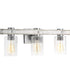 Gulliver 3-Light Clear Seeded Glass Coastal Bath Vanity Light Galvanized Finish