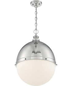 18"W Ronan 1-Light Pendant Polished Nickel