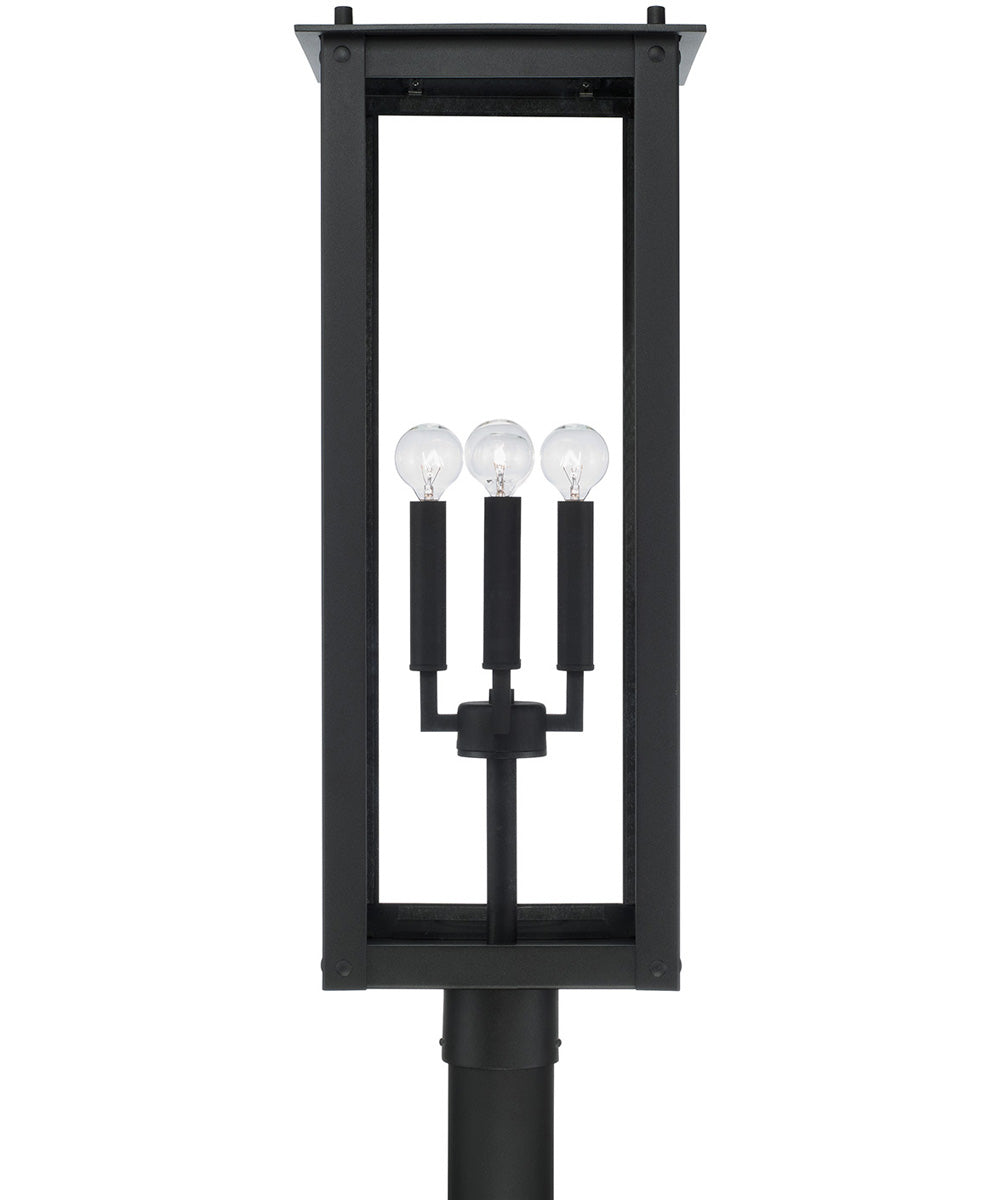 Hunt 4-Light Outdoor Post-Lantern Rain or Shine - Black