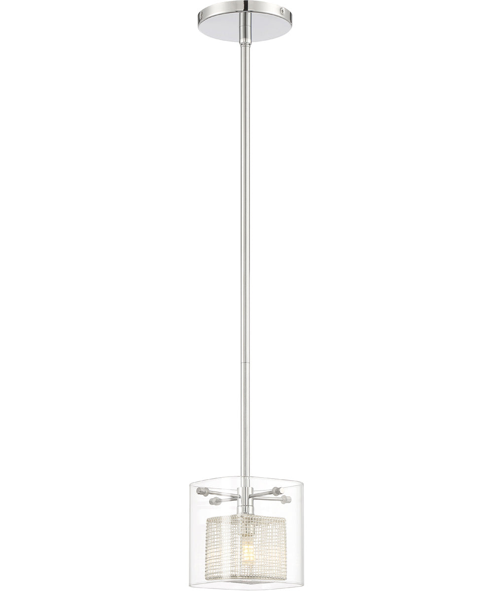 Dahl 1-Light Led Mini Pendant Chrome/Clear Glass Shade