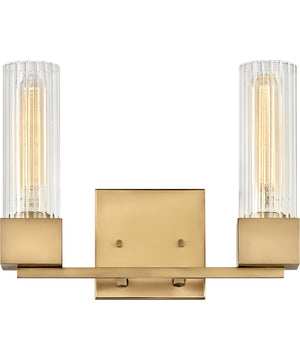 Xander 2-Light Vanity in Heritage Brass