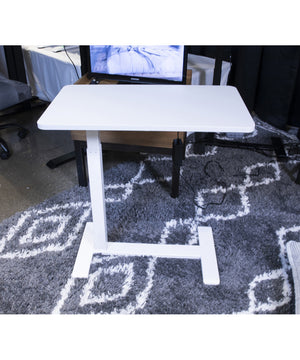 Lynxtyn Adjustable Height Side Desk Taupe/White