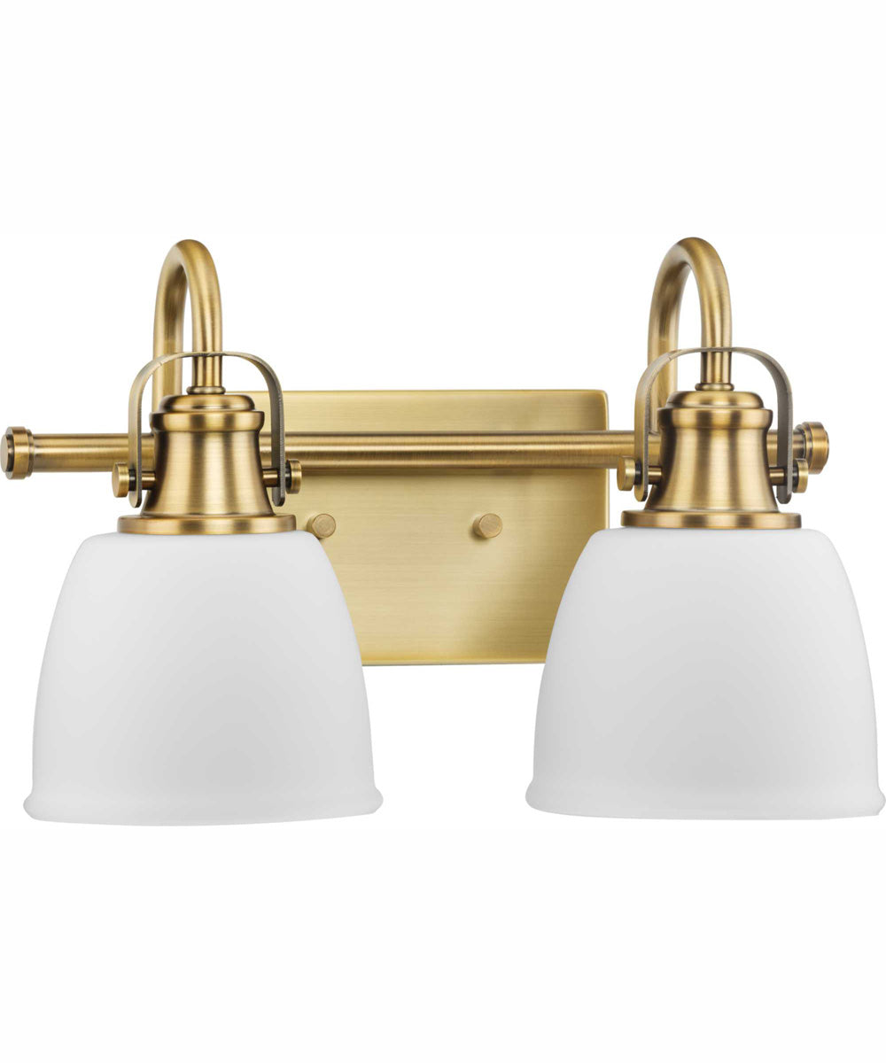 Preston 2-Light Coastal Bath Vanity Light Vintage Brass