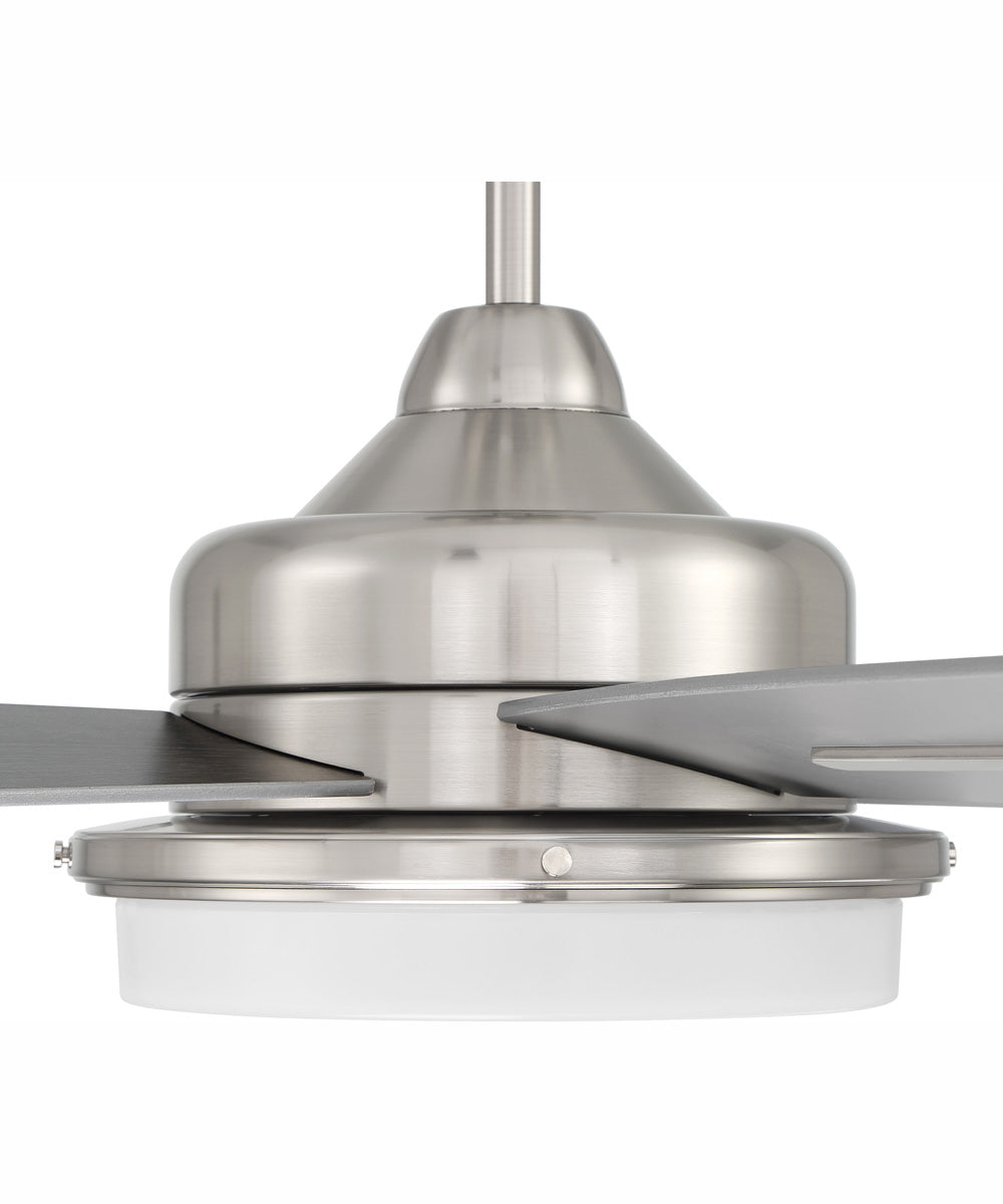 54" Drew 1-Light Ceiling Fan Brushed Polished Nickel