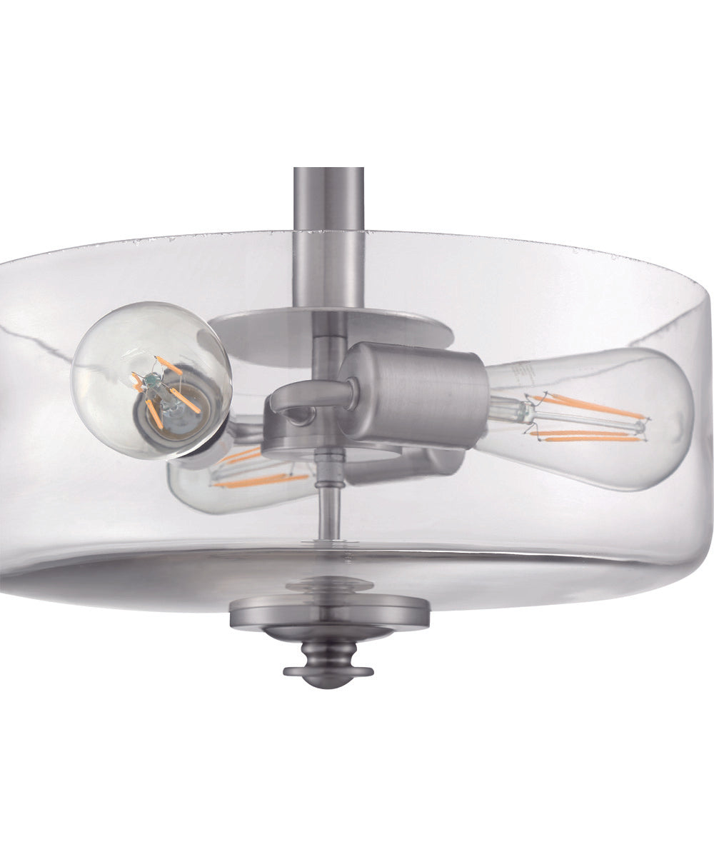Dardyn 3-Light Convertible Semi Flush Brushed Polished Nickel