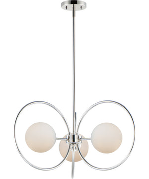 28"W Revolution 3-Light Chandelier Polished Nickel