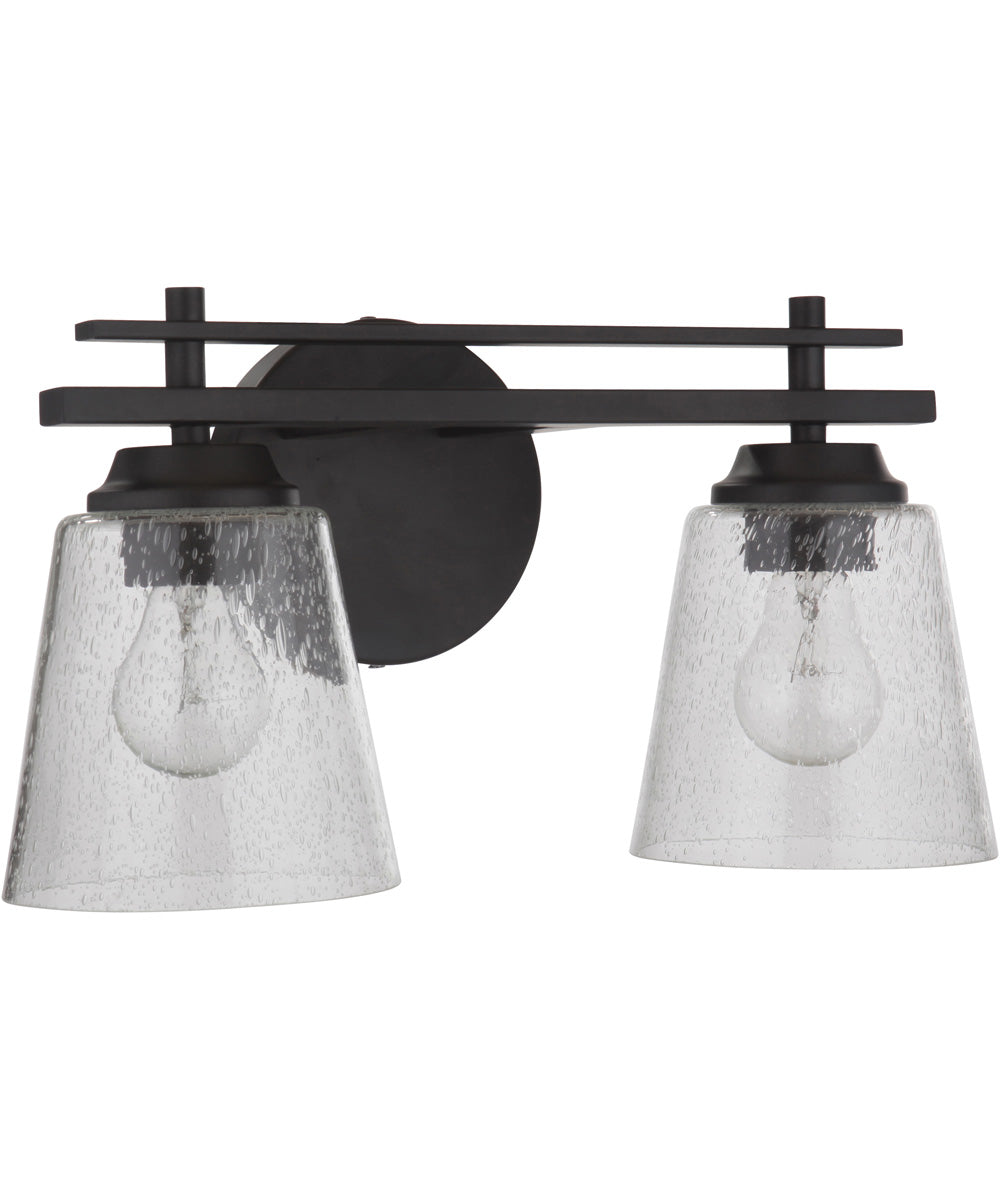 Drake 2-Light Bath Vanity Light Flat Black