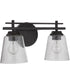 Drake 2-Light Bath Vanity Light Flat Black