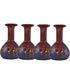 5 Inch H Crocia 4-Piece Hand Blown Art Glass Long Neck Mini Vase Set